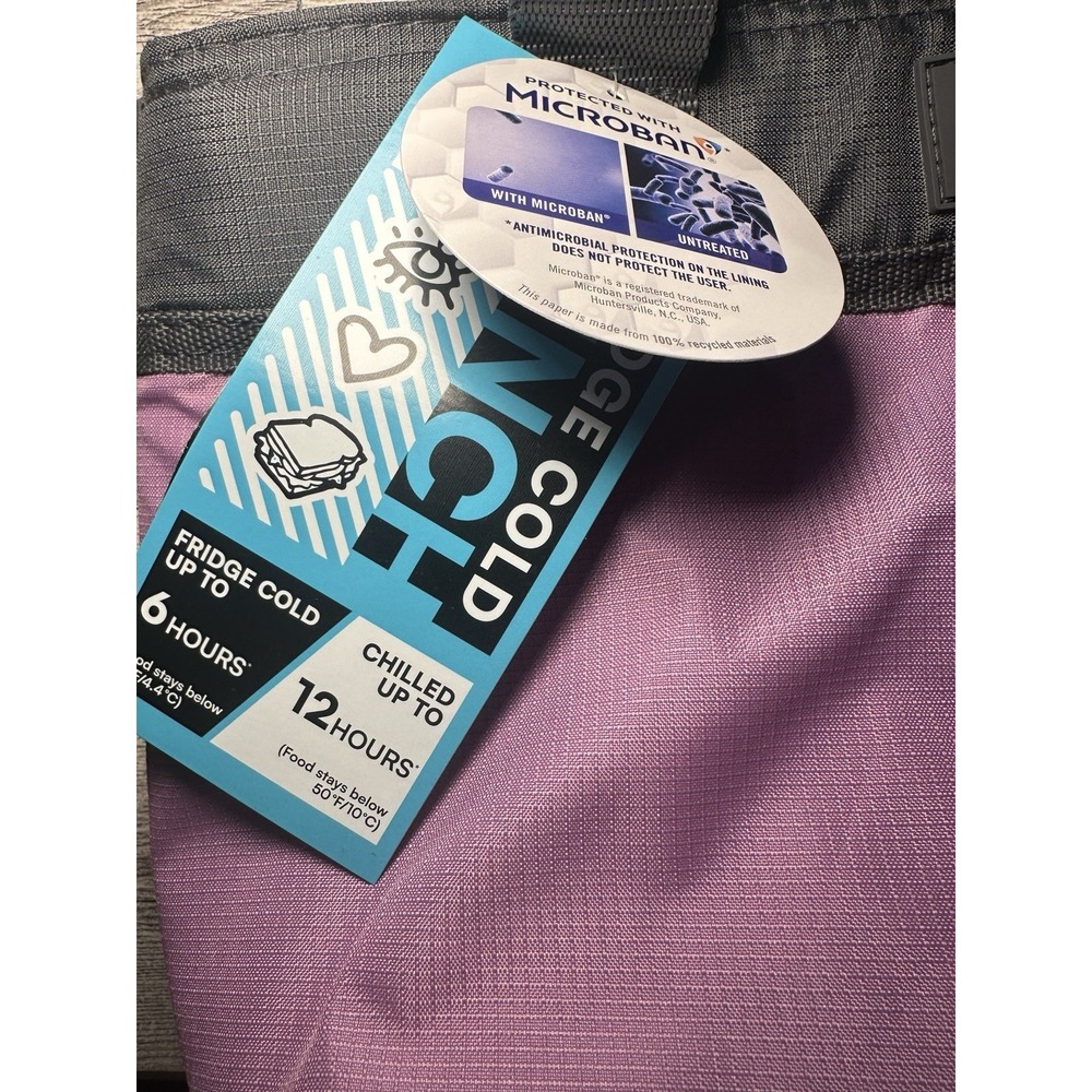 Arctic Zone Purple/gray Insulated Lunch Bag Includes 2 Removable Ice Walls - Picture 3 of 8